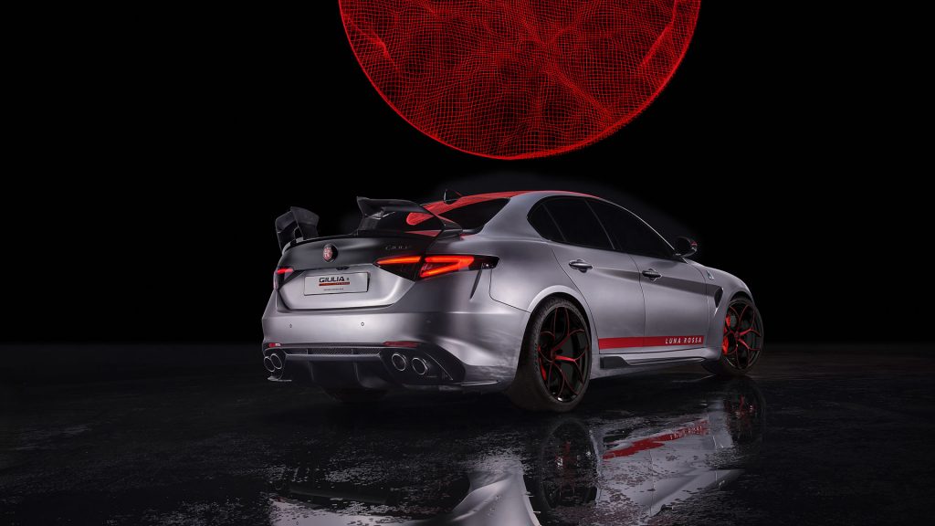ALFA ROMEO GIULIA QUADRIFOGLIO LUNA ROSSA FORGD WHEELS LLAGOS CATTIVO